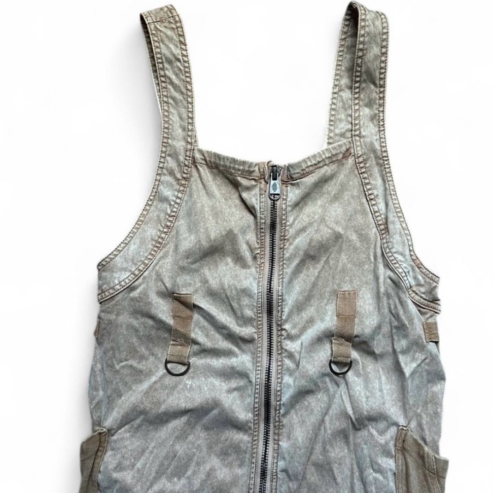 Free People Fast Track Women’s Utility Jumpsuit/Onesie in Light Brown - Picture 3 of 4
